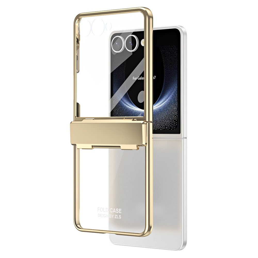 Til Samsung Galaxy Z Flip7 5G Cover Galvanisering PC Foldbart Telefoncover med Skærmbeskytter