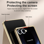 Til Samsung Galaxy Z Flip7 5G Cover Galvanisering PC Foldbart Telefoncover med Skærmbeskytter