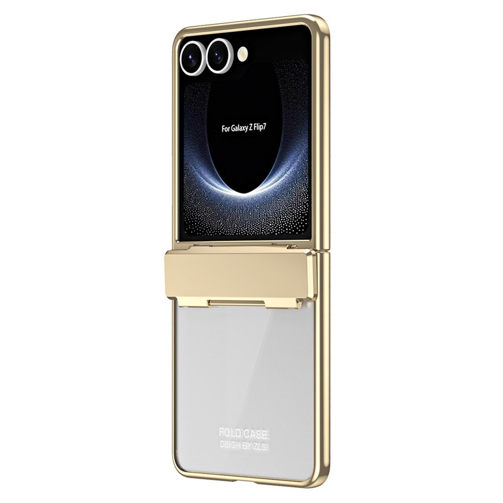 Til Samsung Galaxy Z Flip7 5G Cover Galvanisering PC Foldbart Telefoncover med Skærmbeskytter