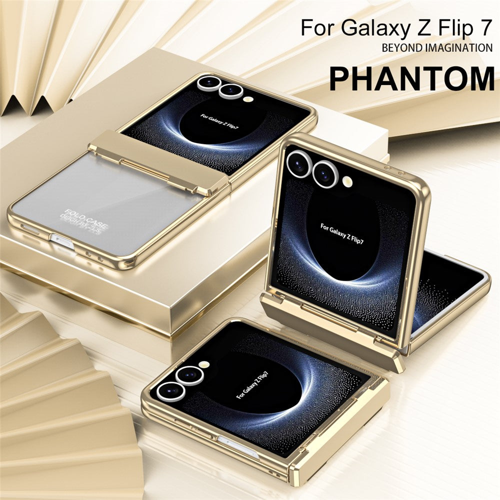 Til Samsung Galaxy Z Flip7 5G Cover Galvanisering PC Foldbart Telefoncover med Skærmbeskytter