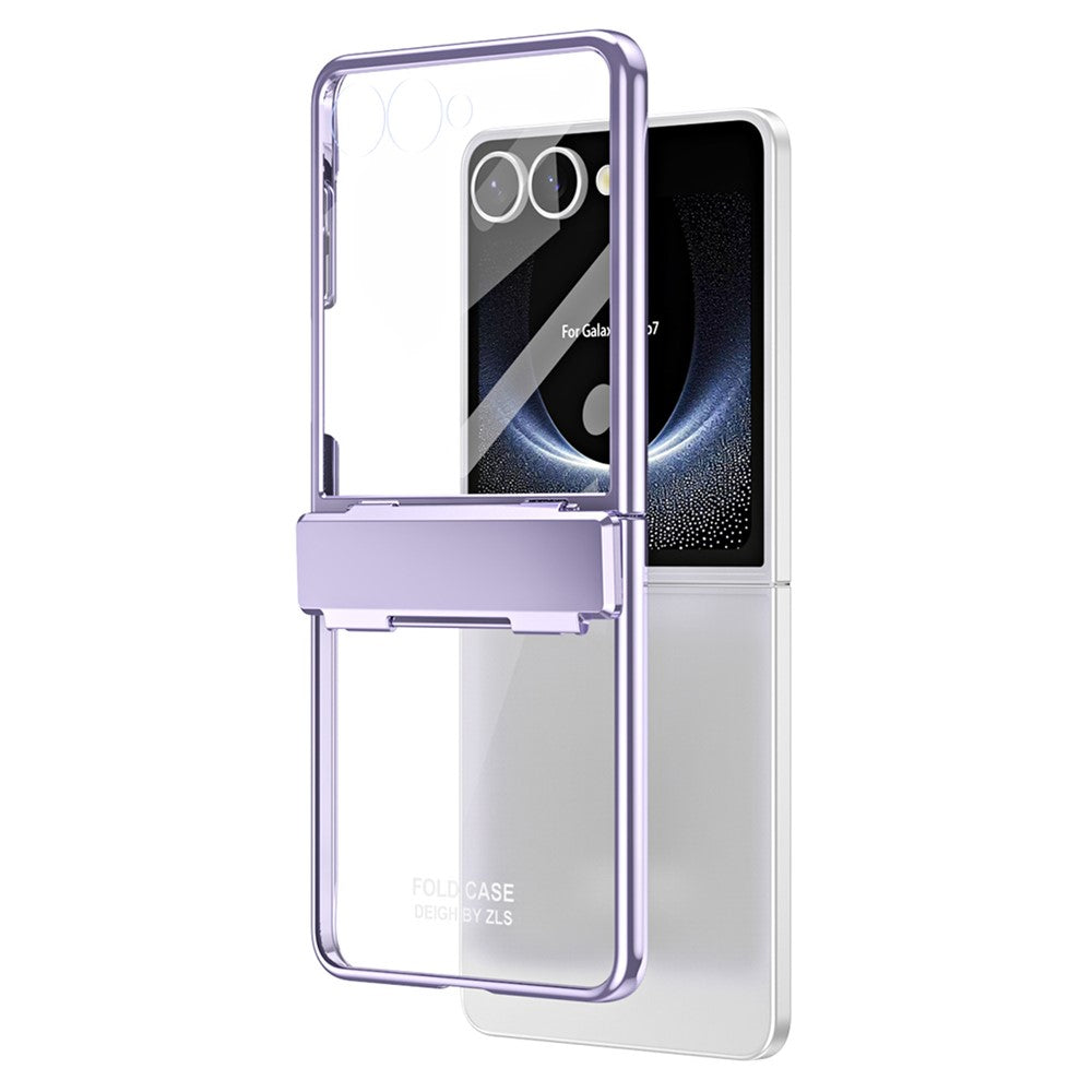Til Samsung Galaxy Z Flip7 5G Cover Galvanisering PC Foldbart Telefoncover med Skærmbeskytter