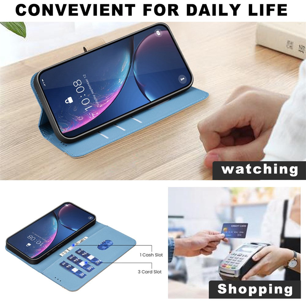 BINFEN COLOR til Samsung Galaxy A33 5G Lædercover BF36 Blomstret mønster Telefoncover RFID-blokerende pung stativ