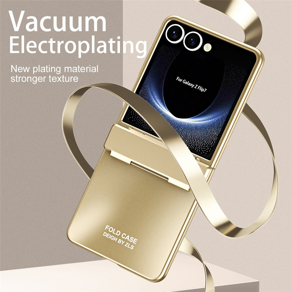 Til Samsung Galaxy Z Flip7 5G etui Elektrobelægning Hard PC beskyttende telefoncover med skærmbeskytter