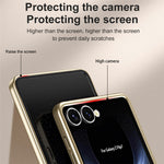 Til Samsung Galaxy Z Flip7 5G etui Elektrobelægning Hard PC beskyttende telefoncover med skærmbeskytter