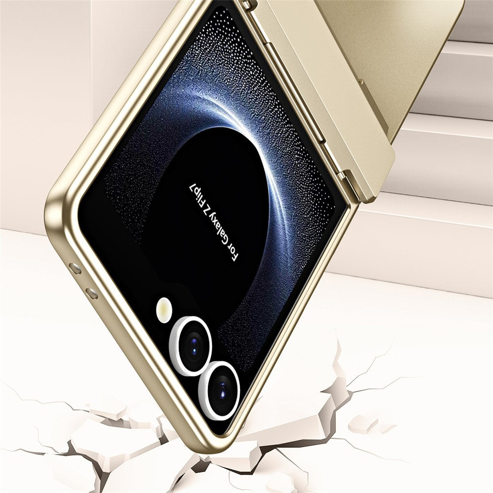 Til Samsung Galaxy Z Flip7 5G etui Elektrobelægning Hard PC beskyttende telefoncover med skærmbeskytter