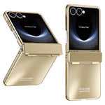 Til Samsung Galaxy Z Flip7 5G etui Elektrobelægning Hard PC beskyttende telefoncover med skærmbeskytter