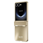 Til Samsung Galaxy Z Flip7 5G etui Elektrobelægning Hard PC beskyttende telefoncover med skærmbeskytter
