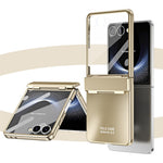 Til Samsung Galaxy Z Flip7 5G etui Elektrobelægning Hard PC beskyttende telefoncover med skærmbeskytter