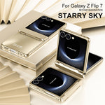 Til Samsung Galaxy Z Flip7 5G etui Elektrobelægning Hard PC beskyttende telefoncover med skærmbeskytter