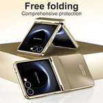 Til Samsung Galaxy Z Flip7 5G etui Elektrobelægning Hard PC beskyttende telefoncover med skærmbeskytter