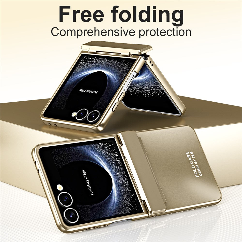 Til Samsung Galaxy Z Flip7 5G etui Elektrobelægning Hard PC beskyttende telefoncover med skærmbeskytter