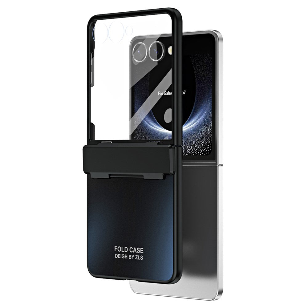 Til Samsung Galaxy Z Flip7 5G etui Elektrobelægning Hard PC beskyttende telefoncover med skærmbeskytter