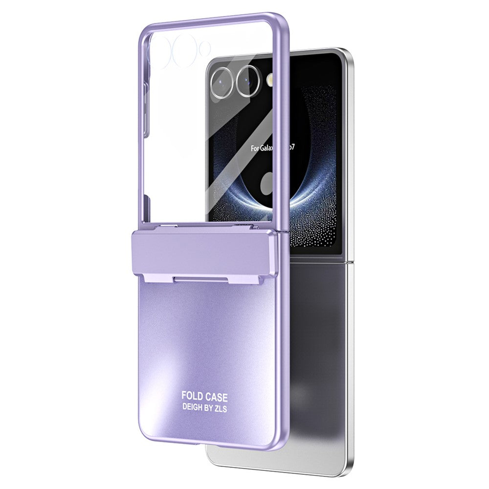 Til Samsung Galaxy Z Flip7 5G etui Elektrobelægning Hard PC beskyttende telefoncover med skærmbeskytter