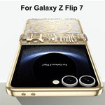 For Samsung Galaxy Z Flip7 5G Case Mechanical Legend Electroplating PC Phone Cover with Rear Screen Film