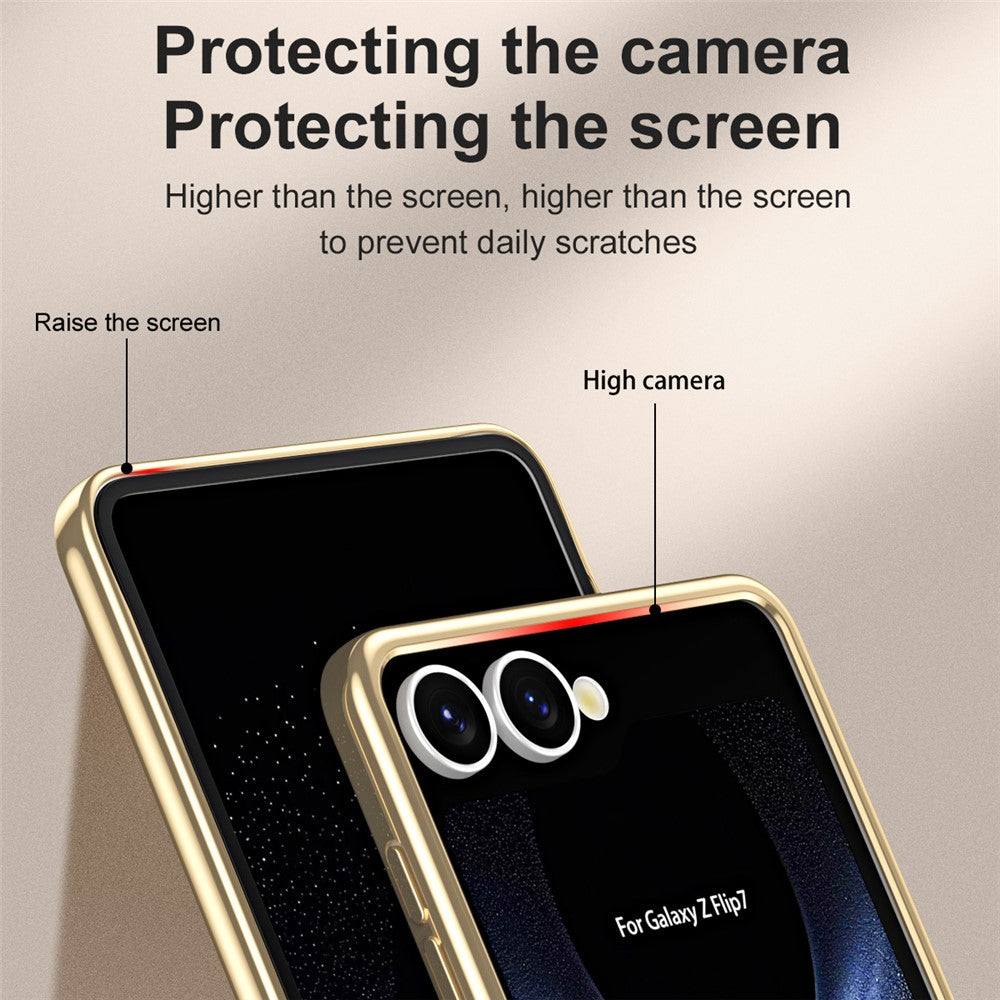 For Samsung Galaxy Z Flip7 5G Case Mechanical Legend Electroplating PC Phone Cover with Rear Screen Film