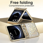 For Samsung Galaxy Z Flip7 5G Case Mechanical Legend Electroplating PC Phone Cover with Rear Screen Film