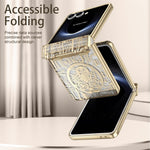 For Samsung Galaxy Z Flip7 5G Case Mechanical Legend Electroplating PC Phone Cover with Rear Screen Film
