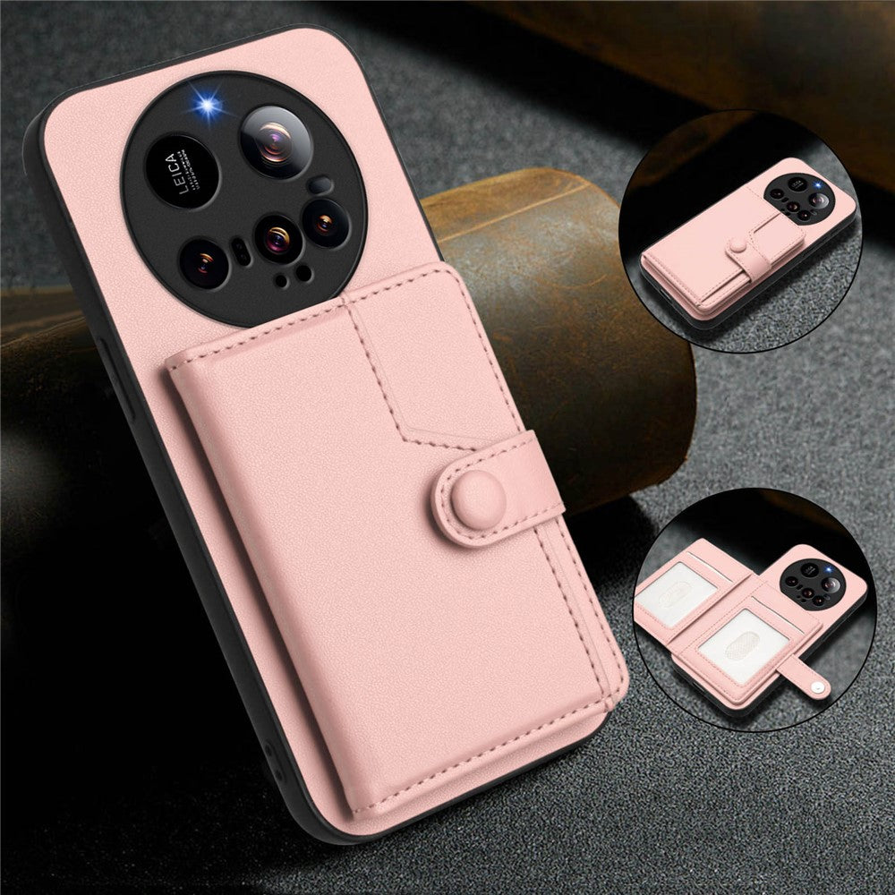 For Xiaomi 15 Ultra Case RFID Blocking Card Holder Kickstand TPU + PU Leather Phone Back Cover