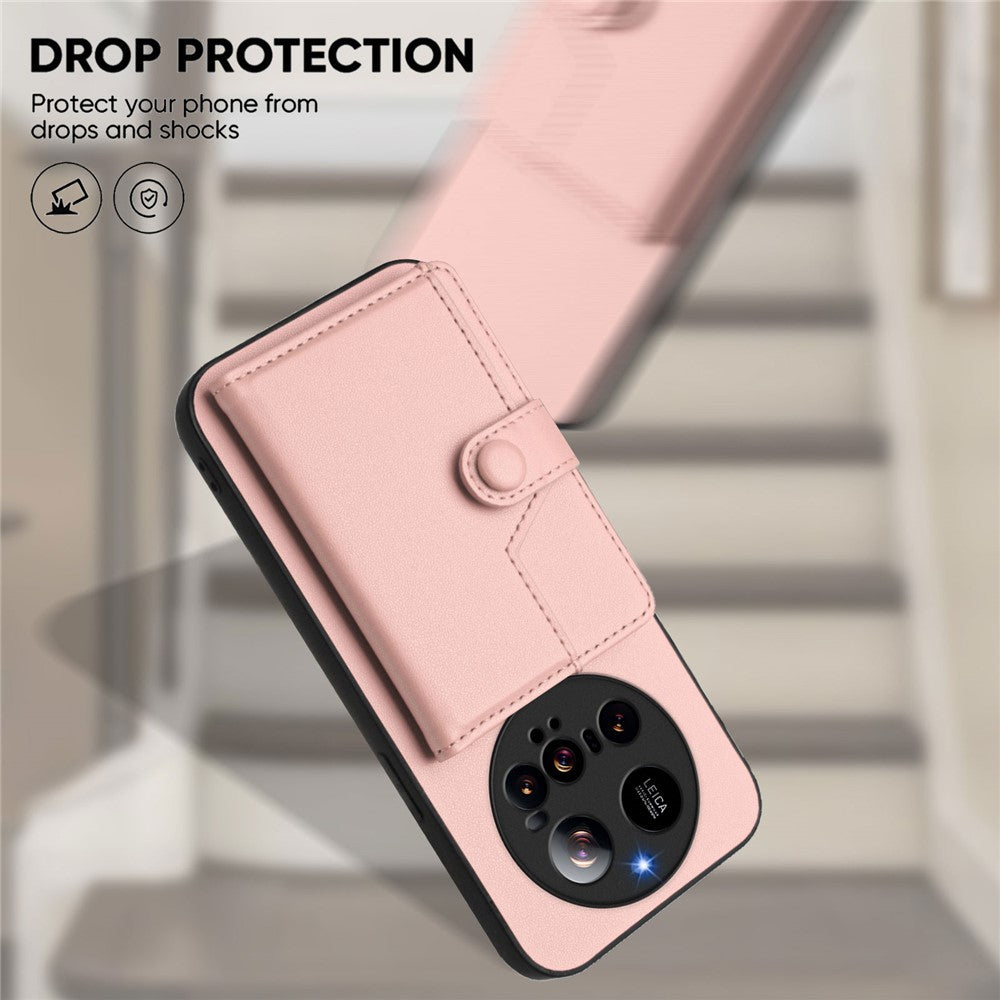 For Xiaomi 15 Ultra Case RFID Blocking Card Holder Kickstand TPU + PU Leather Phone Back Cover