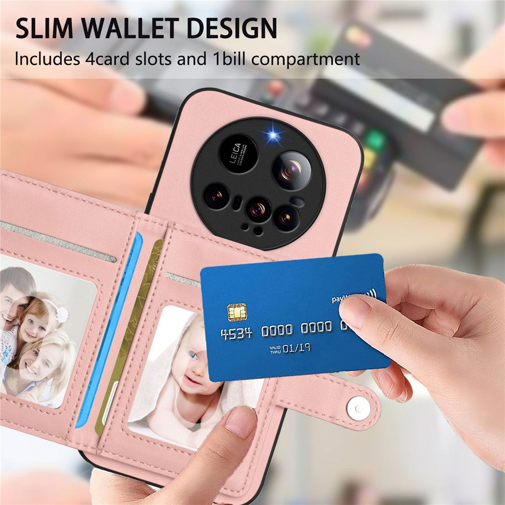 For Xiaomi 15 Ultra Case RFID Blocking Card Holder Kickstand TPU + PU Leather Phone Back Cover