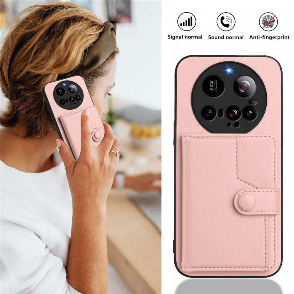 For Xiaomi 15 Ultra Case RFID Blocking Card Holder Kickstand TPU + PU Leather Phone Back Cover