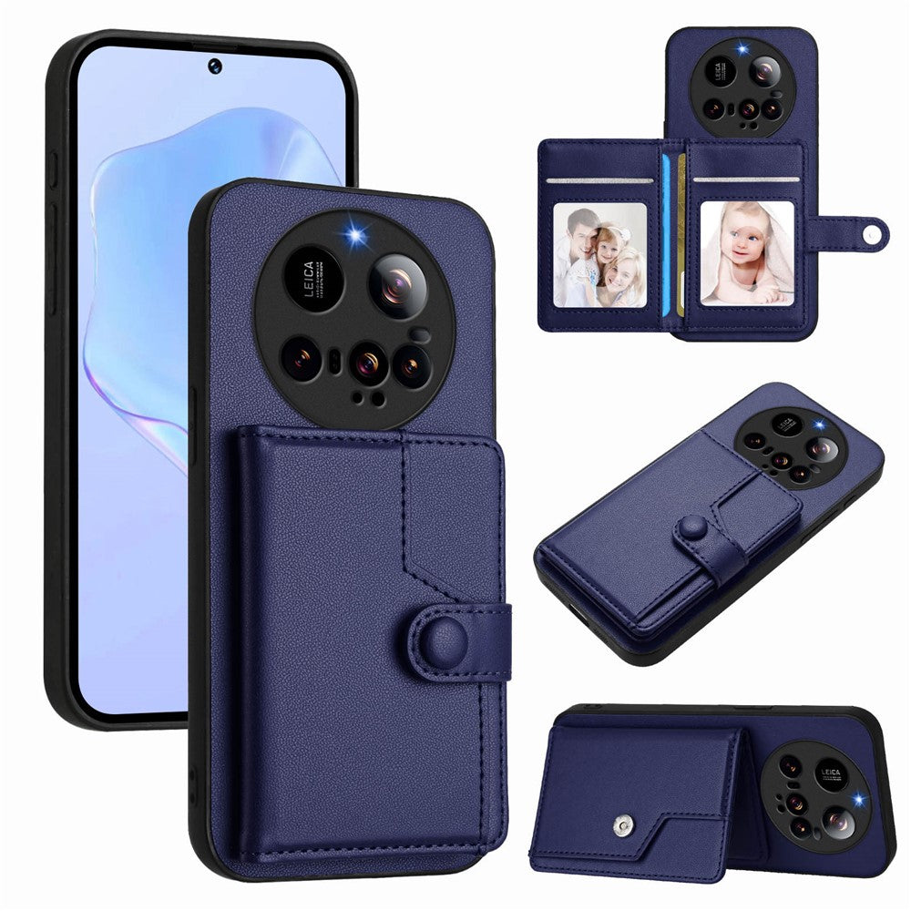For Xiaomi 15 Ultra Case RFID Blocking Card Holder Kickstand TPU + PU Leather Phone Back Cover