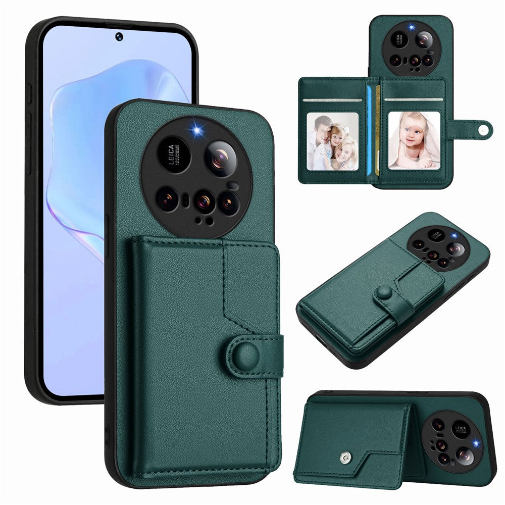 For Xiaomi 15 Ultra Case RFID Blocking Card Holder Kickstand TPU + PU Leather Phone Back Cover