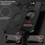 For iPhone 13 Pro Max Case PC + Metal Boardless Phone Back Cover with Kickstand