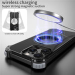 For iPhone 13 Pro Max Case PC + Metal Boardless Phone Back Cover with Kickstand