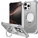 For iPhone 13 Pro Max Case PC + Metal Boardless Phone Back Cover with Kickstand
