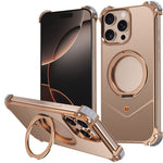 For iPhone 13 Pro Max Case PC + Metal Boardless Phone Back Cover with Kickstand