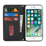 Stativcover til iPhone SE (2022) / (2020) / 8 / 7 Litchi-tekstur læder flip-telefoncover med rem / pung