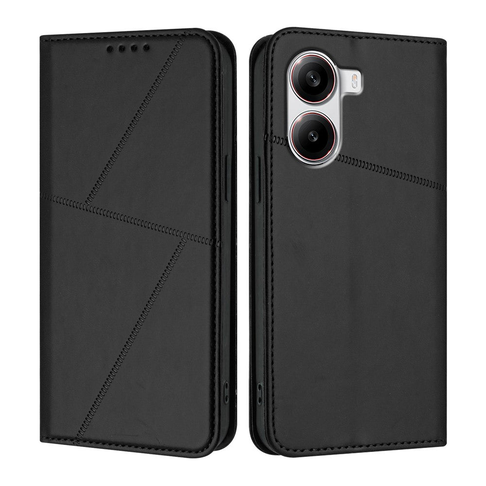 Xiaomi Redmi Turbo 4 5G / Xiaomi Poco X7 Pro 5G-pungcover i læder med magnetisk lukning, flip-cover med stativ