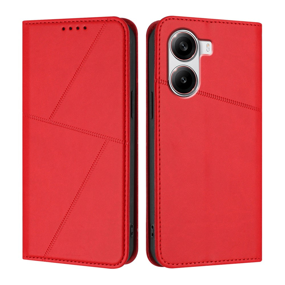Xiaomi Redmi Turbo 4 5G / Xiaomi Poco X7 Pro 5G-pungcover i læder med magnetisk lukning, flip-cover med stativ