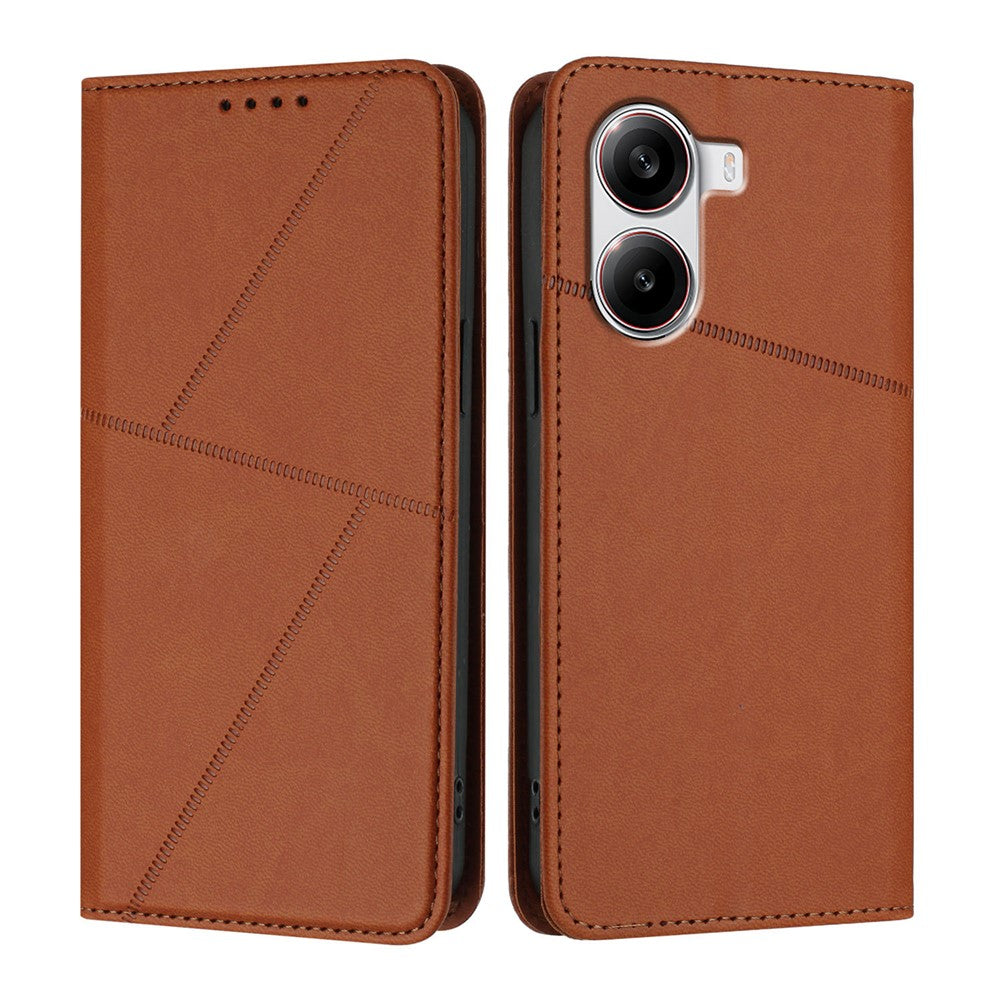 Xiaomi Redmi Turbo 4 5G / Xiaomi Poco X7 Pro 5G-pungcover i læder med magnetisk lukning, flip-cover med stativ