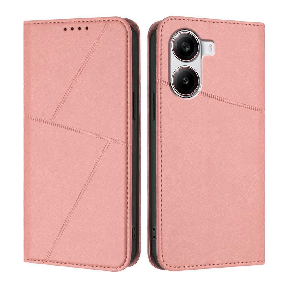 Xiaomi Redmi Turbo 4 5G / Xiaomi Poco X7 Pro 5G-pungcover i læder med magnetisk lukning, flip-cover med stativ