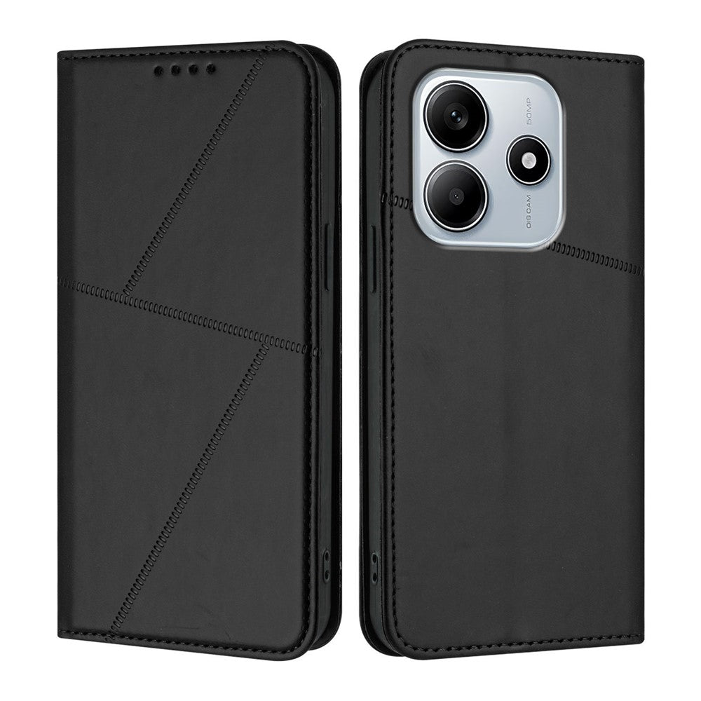 Xiaomi Redmi Note 14 4G (163.25mm) Plånboksfodral Magnetisk stängning Läder Flip mobilfodral med Stativ