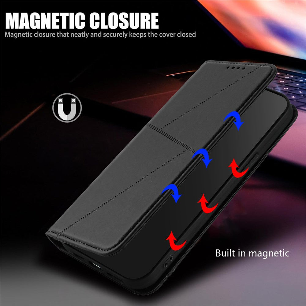 Xiaomi Redmi Note 14 4G (163.25mm) Plånboksfodral Magnetisk stängning Läder Flip mobilfodral med Stativ