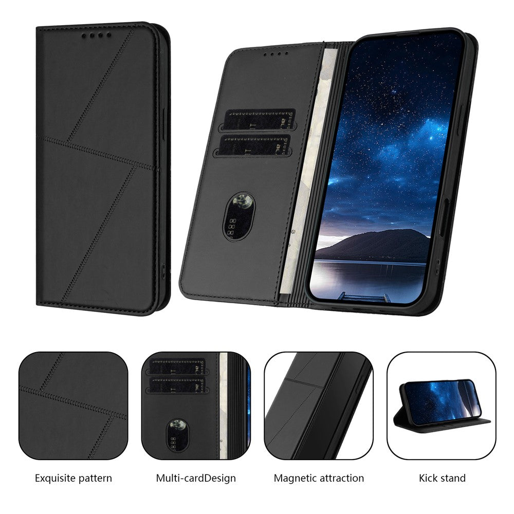 Xiaomi Redmi Note 14 4G (163.25mm) Plånboksfodral Magnetisk stängning Läder Flip mobilfodral med Stativ
