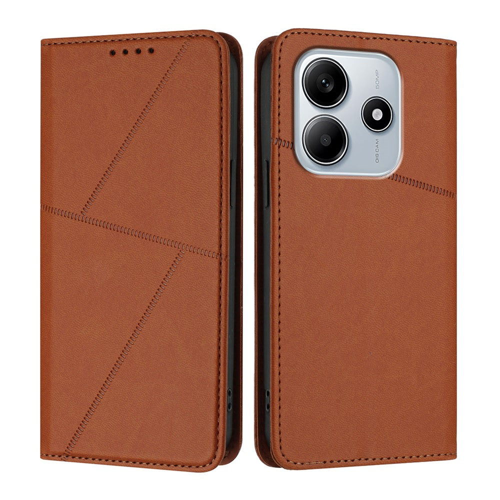Xiaomi Redmi Note 14 4G (163.25mm) Plånboksfodral Magnetisk stängning Läder Flip mobilfodral med Stativ