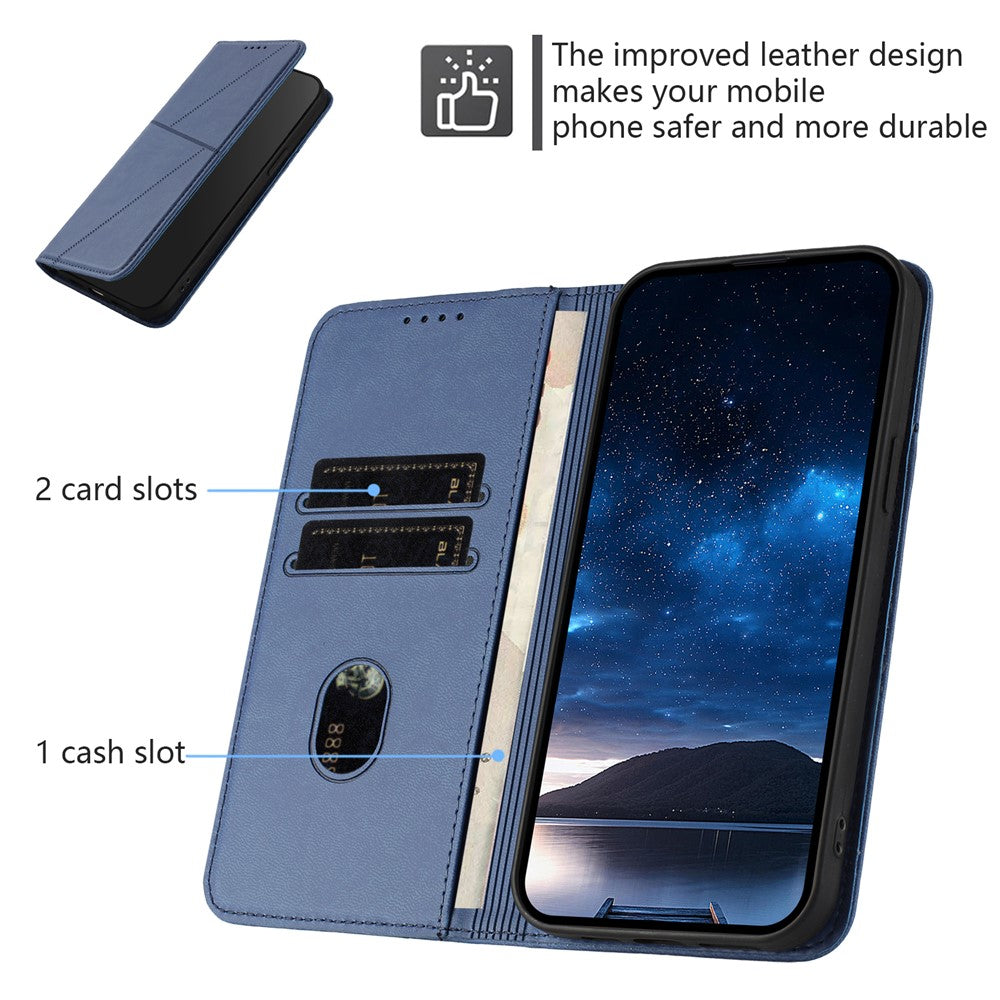 For Xiaomi Redmi Note 14 4G (164.84mm) Wallet Case Magnetic Closure Leather Flip Phone Cover with Stand