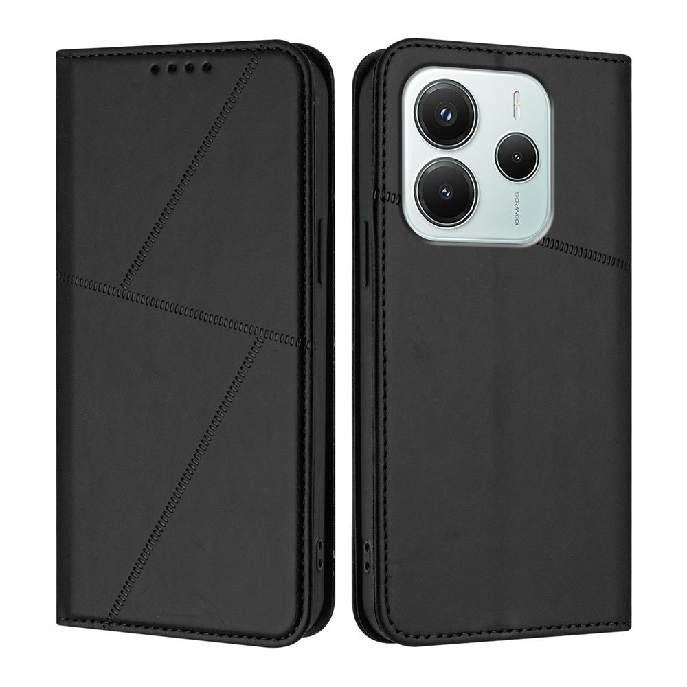 Xiaomi Redmi Note 14 4G (164.84mm) Plånboksfodral Magnetisk stängning Läder Flip mobilfodral med Stativ