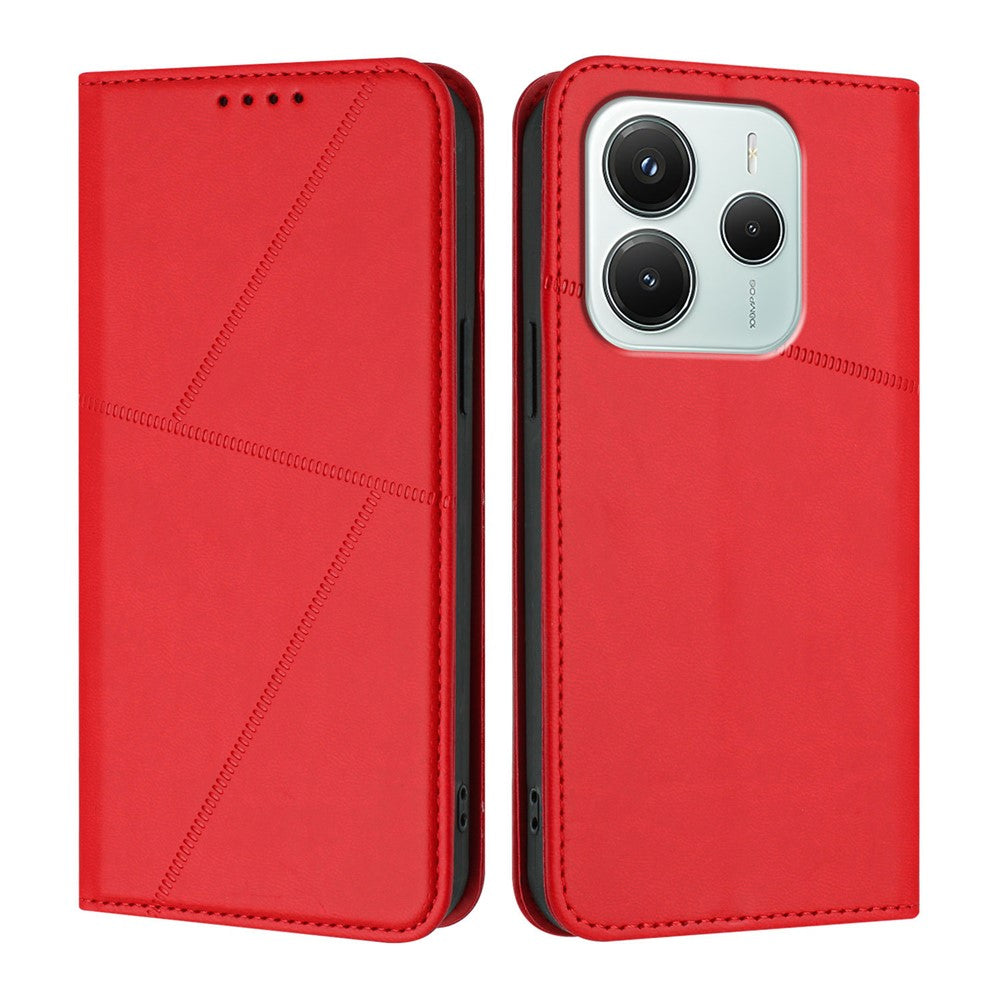 For Xiaomi Redmi Note 14 4G (164.84mm) Wallet Case Magnetic Closure Leather Flip Phone Cover with Stand