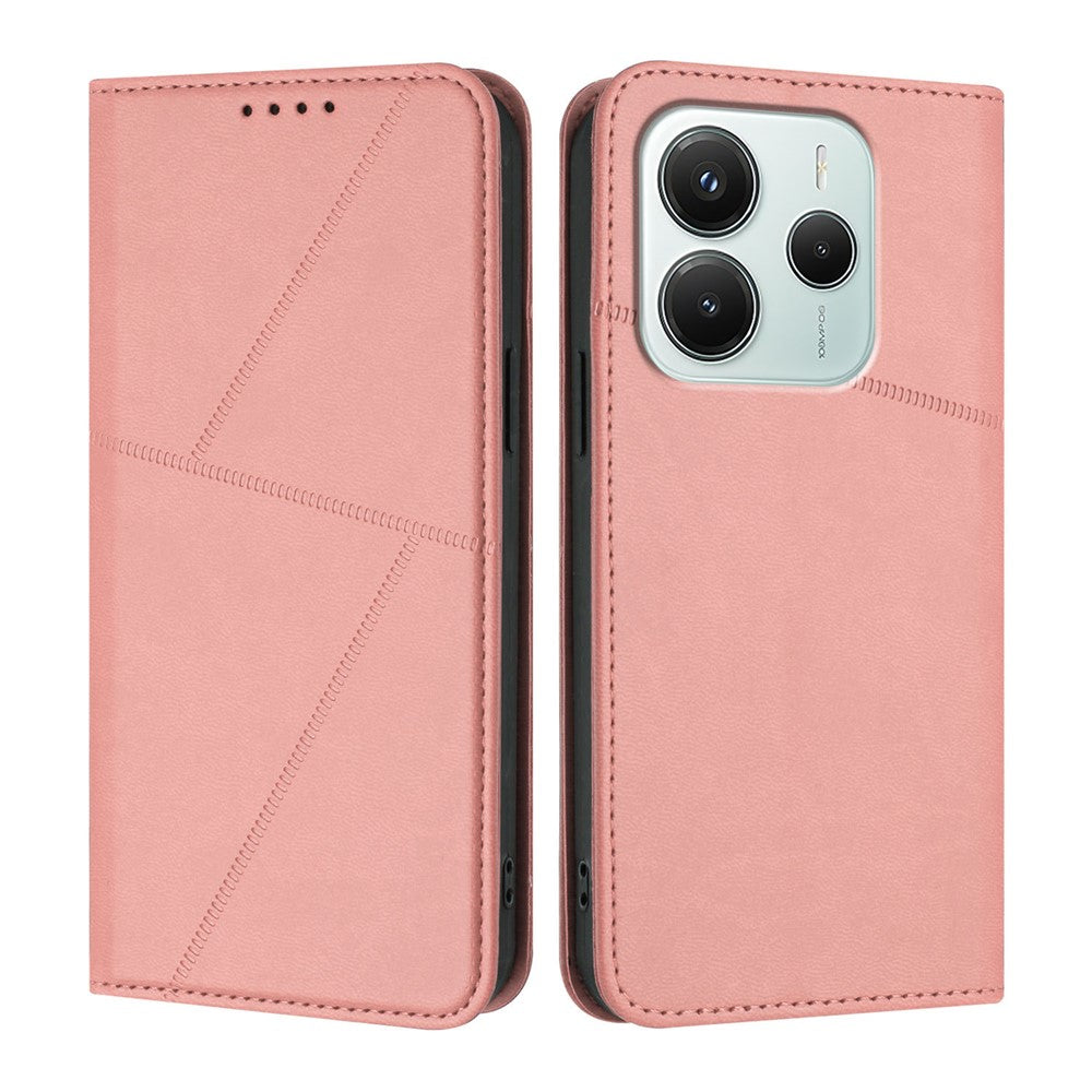 For Xiaomi Redmi Note 14 4G (164.84mm) Wallet Case Magnetic Closure Leather Flip Phone Cover with Stand