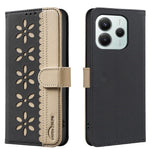 BINFEN COLOR For Xiaomi Poco M7 Pro 5G / Xiaomi Redmi Note 14 5G Leather Case  BF36 Floral Pattern Phone Cover RFID Blocking Wallet Stand