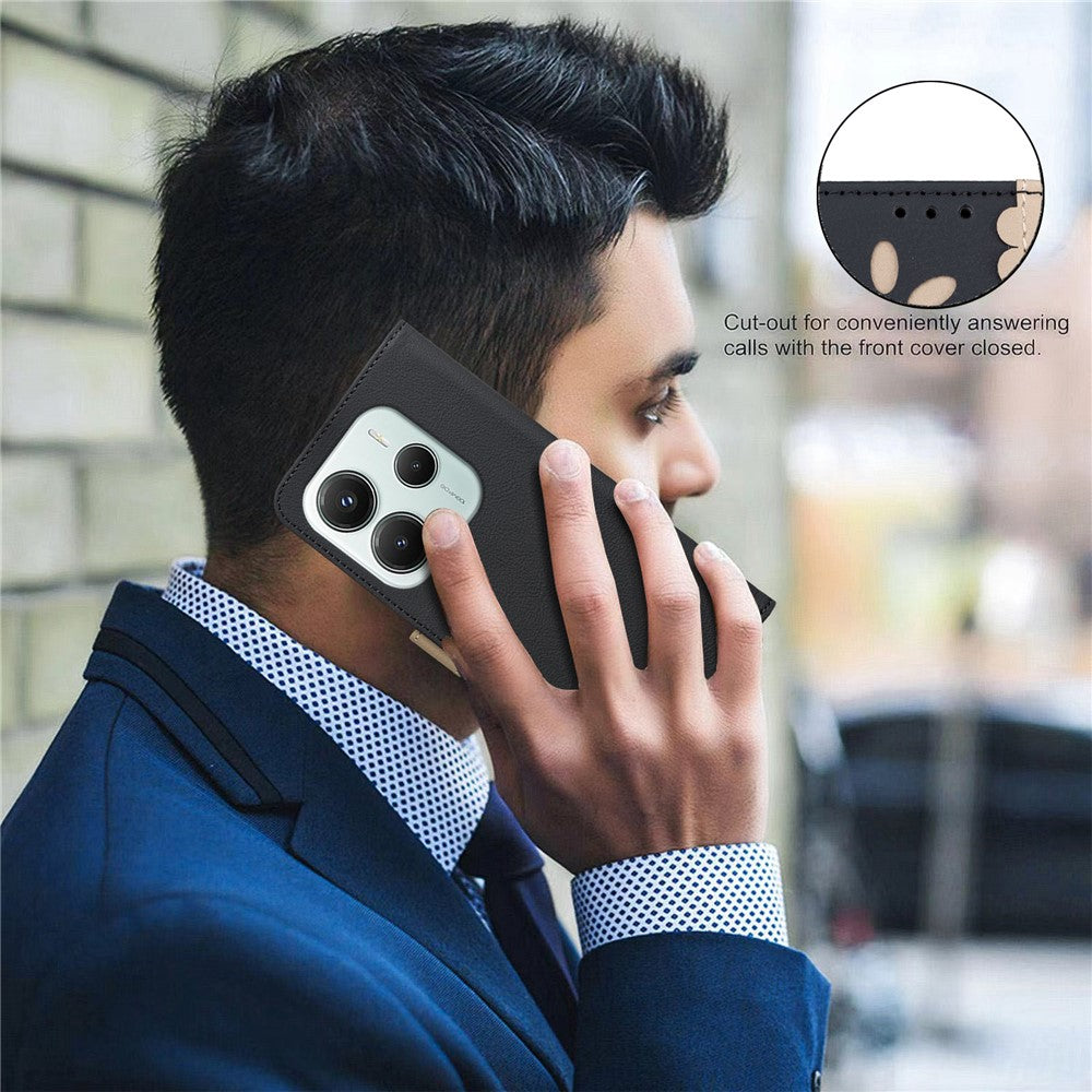 BINFEN COLOR For Xiaomi Poco M7 Pro 5G / Xiaomi Redmi Note 14 5G Leather Case  BF36 Floral Pattern Phone Cover RFID Blocking Wallet Stand