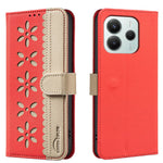 BINFEN COLOR For Xiaomi Poco M7 Pro 5G / Xiaomi Redmi Note 14 5G Leather Case  BF36 Floral Pattern Phone Cover RFID Blocking Wallet Stand