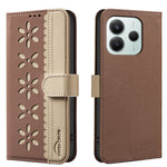 BINFEN COLOR For Xiaomi Poco M7 Pro 5G / Xiaomi Redmi Note 14 5G Leather Case  BF36 Floral Pattern Phone Cover RFID Blocking Wallet Stand