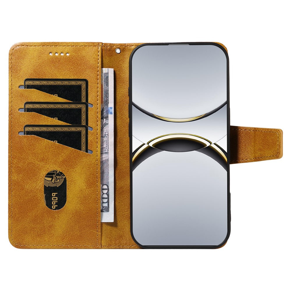 For Oppo Find X8 Pro 5G Leather Case Wallet Stand Grids Imprinted Phone Cover with Strap