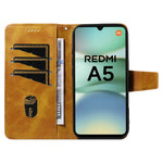 For Xiaomi Redmi A5 NFC (EU) (173.45mm) Leather Case Wallet Stand Grids Imprinted Phone Cover with Strap